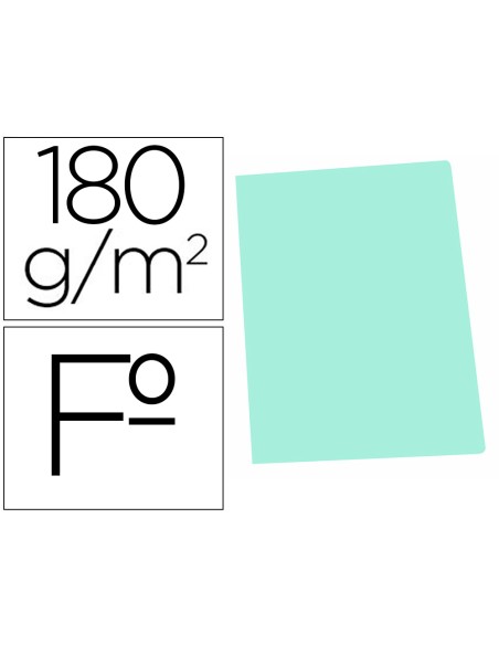 Subcarpeta cartulina gio folio verde pastel 180 g/m2