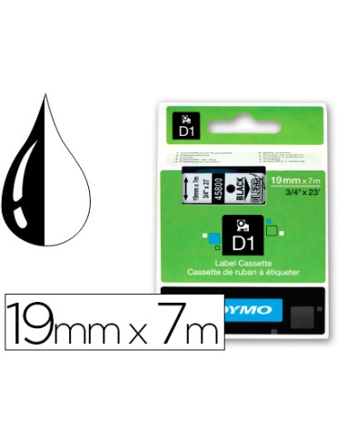 Cinta dymo negro transparente 19mm x 7 m d1
