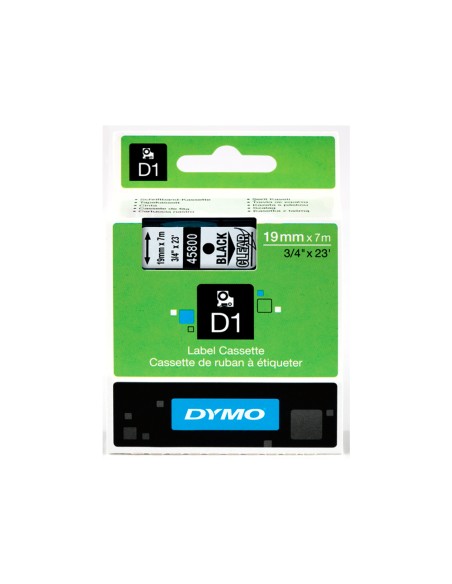 Cinta dymo negro transparente 19mm x 7 m d1