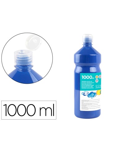 Tempera liquida liderpapel escolar 1000 ml azul...
