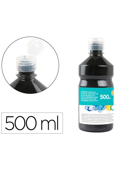 Tempera liquida liderpapel escolar 500 ml negro