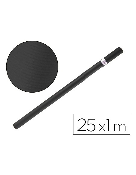 Papel kraft liderpapel negro rollo 25x1 m