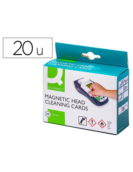Tarjeta limpiadora q-connect de banda magnetica caja de 20 unidades