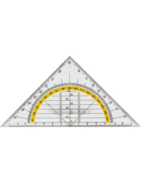Escuadra liderpapel geometria 16 cm plastico cristal con pestaña de sujeccion