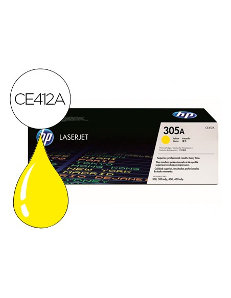 Toner hp 305a laserjet m351/m451/m375/m475 amarillo - 2600 pag -