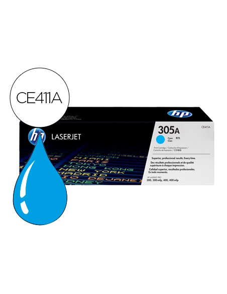 Toner hp 305a laserjet m351/m451/m375/m475 cian 2600 pag