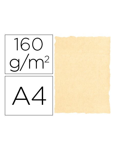 Papel pergamino din a4 160 gr color pergamino crema paquete de 25 hojas