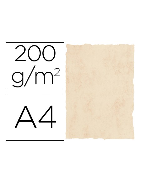 Papel pergamino din a4 200 gr color marmol beige paquete de 25 hojas