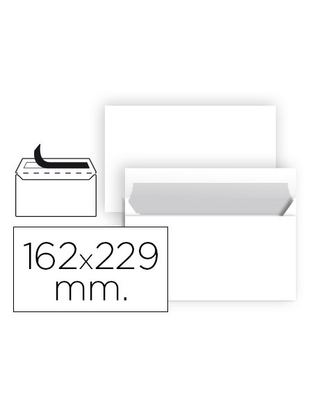 Sobre liderpapel n 11 blanco din c5 162x229 mm tira de silicona paquete de 25 unidades