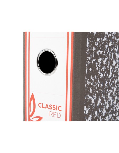 Archivador de palanca liderpapel carton forrado folio jaspeado gris con caja classic red