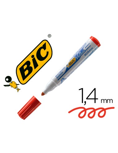 Rotulador bic velleda para pizarra rojo punta...