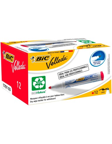 Rotulador bic velleda para pizarra rojo punta...