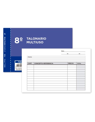 Talonario liderpapel multiusos octavo duplicado...