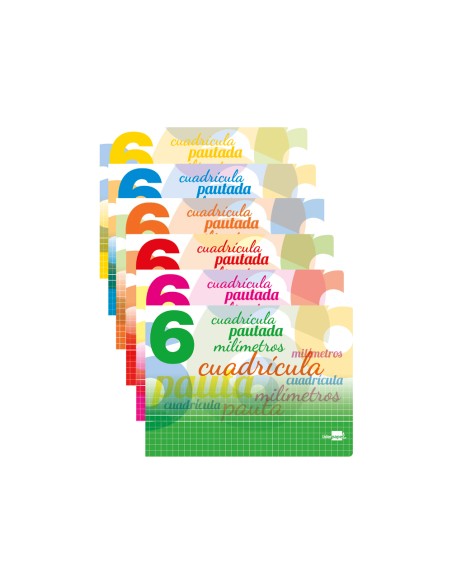 Libreta liderpapel pautaguia tapa cartoncillo 32 hojas din a5 70 gr cuadriculado pautado 6 mm apaisado