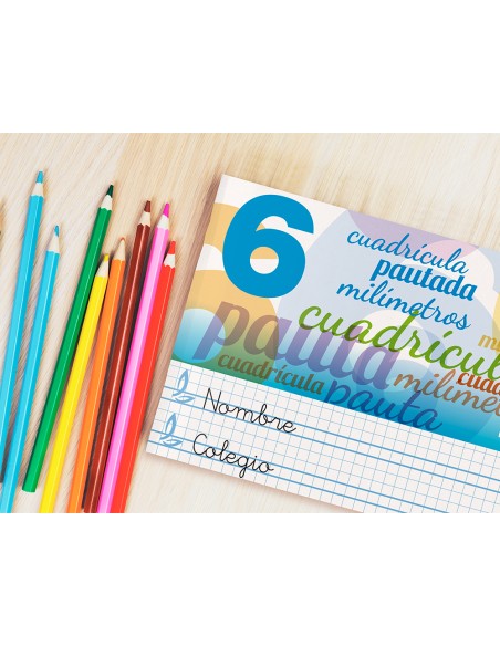 Libreta liderpapel pautaguia tapa cartoncillo 32 hojas din a5 70 gr cuadriculado pautado 6 mm apaisado