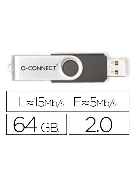 Memoria usb q-connect flash 64 gb 2.0