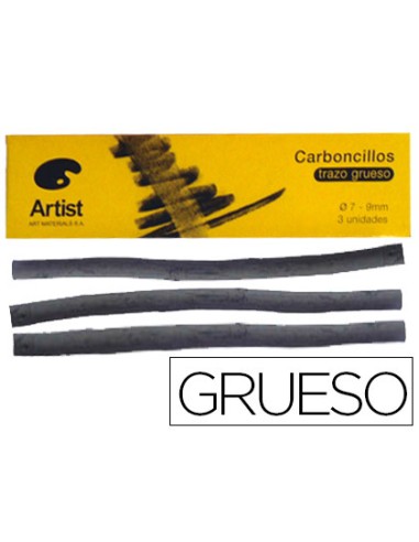 Carboncillo artist grueso 7-9 mm caja de 3...