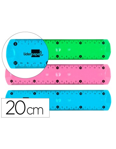 Regla liderpapel plastico flexible 20 cm...
