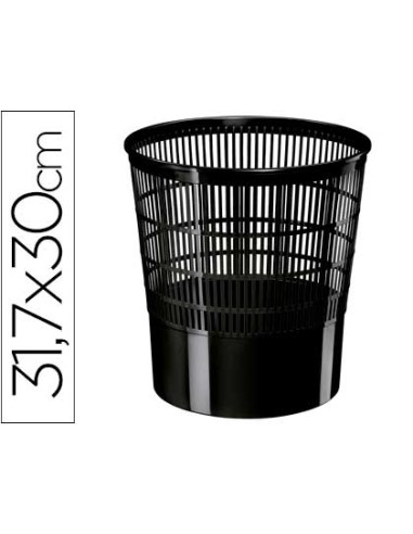 Papelera plastico cep ecoline rejilla negra 16...