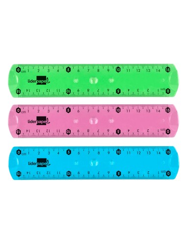 Regla liderpapel plastico flexible 15 cm...