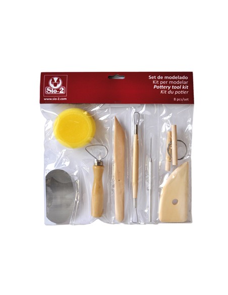 Instrumentos de modelar arcilla sio-2 set de 8 piezas