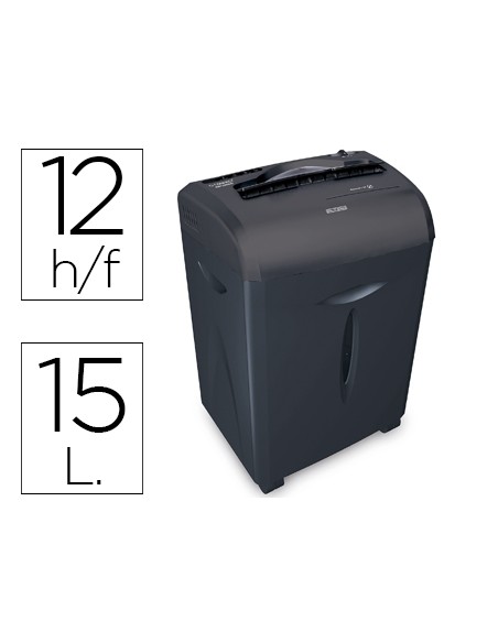 Destructora de documentos q-connect kf15551 capacidad de corte 12 h destruye grapas clips cd y tarjetas
