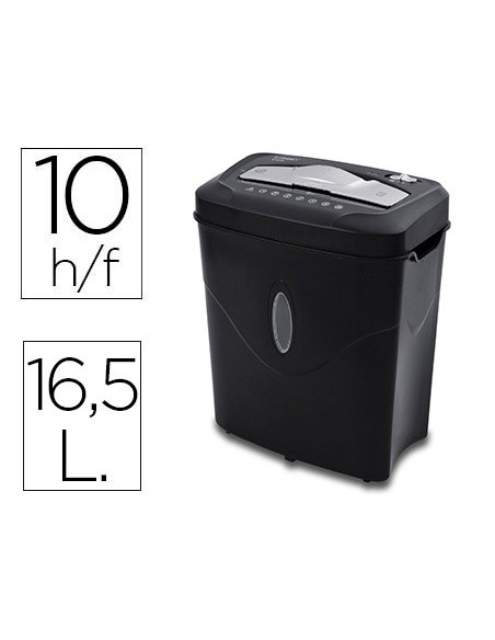 Destructora de documentos q-connect kf17974 capacidad de corte 10 h destruye grapas clips y tarjetas papelera 16,5