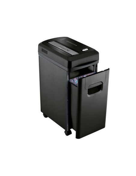 Destructora de documentos q-connect kf15547 capacidad de corte 8 h destruye grapas clips y tarjetas papelera 15l