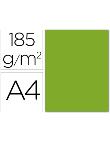 Cartulina guarro din a4 verde manzana 185 gr...