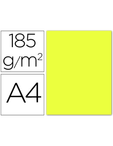 Cartulina guarro din a4 amarillo limon 185 gr...