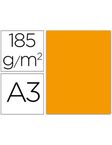 Cartulina guarro din a3 mandarina 185 gr...