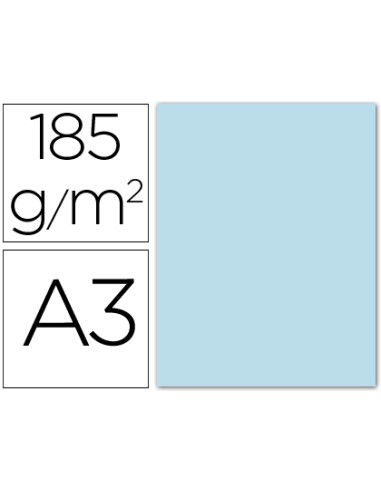Cartulina guarro din a3 azul cielo 185 gr...