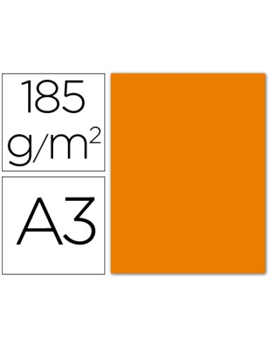 Cartulina guarro din a3 naranja 185 gr paquete...