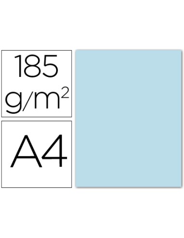 Cartulina guarro din a4 azul cielo 185 gr...