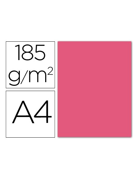Cartulina guarro din a4 fucsia 185 gr paquete 50 hojas