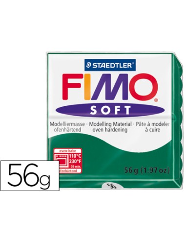 Pasta staedtler fimo soft 57 gr color verde...