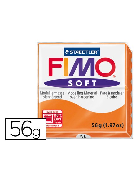 Pasta staedtler fimo soft 57 gr color naranja