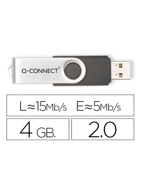 Memoria usb q-connect flash 4 gb 2.0