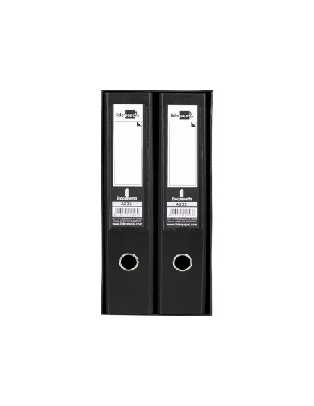 Modulo liderpapel 2 archivadores folio 2 anillas mecanismo de palanca 75mm negro
