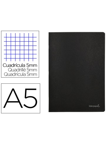 Libreta liderpapel tapa negra a5 80 hojas 60gr...