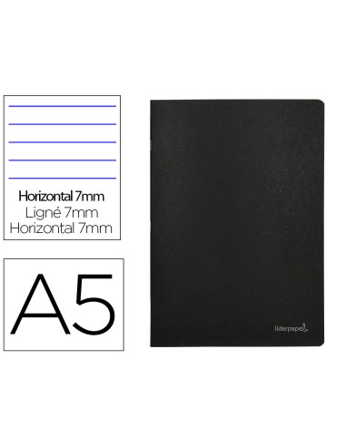 Libreta liderpapel tapa negra a5 80 hojas 60gr...