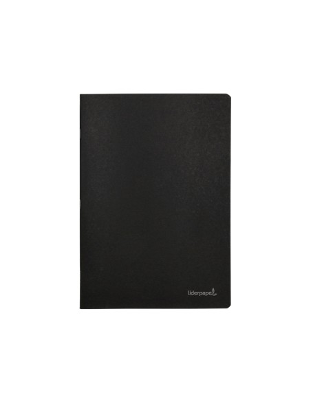 Libreta liderpapel tapa negra a4 80 hojas 60gr cuadro 5mm con doble margen