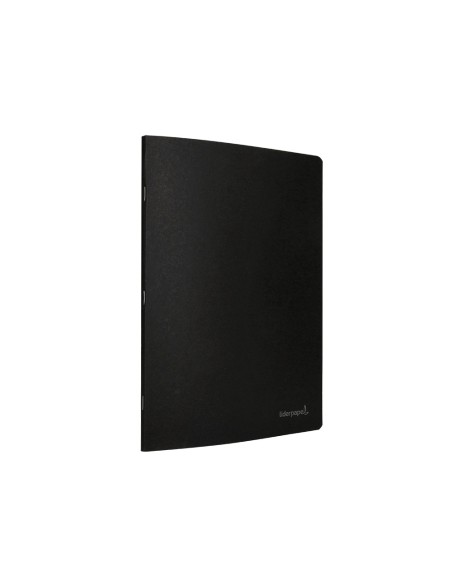 Libreta liderpapel tapa negra a4 80 hojas 60gr cuadro 5mm con doble margen