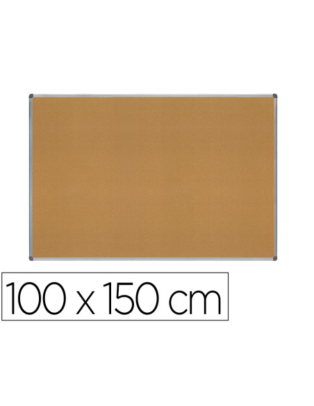 Pizarra corcho rocada marco aluminio con cantoneras 100x150 cm