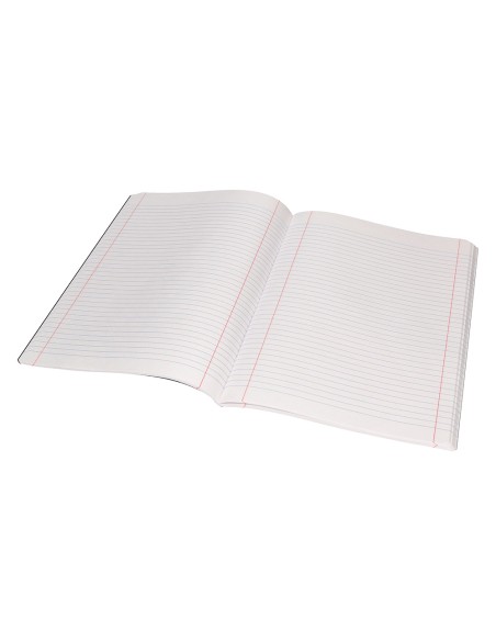 Libreta liderpapel tapa negra a4 80 hojas 60gr horizontal con doble margen