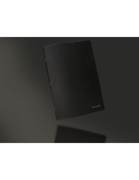 Libreta liderpapel tapa negra a4 80 hojas 60gr horizontal con doble margen