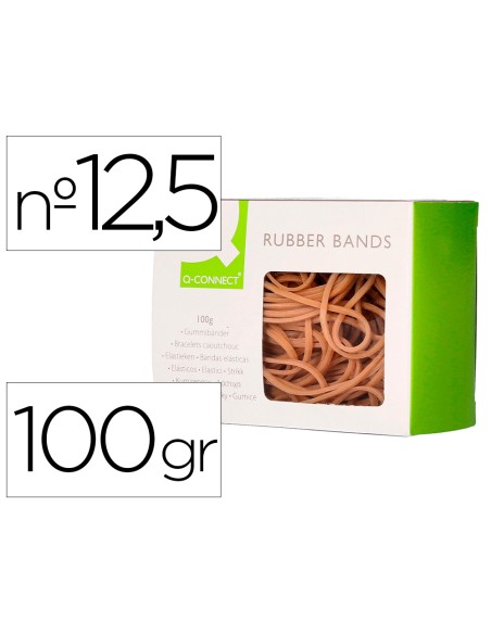 Bandas elasticas q-connect 100 gr 125 x 9 mm numero 12,5