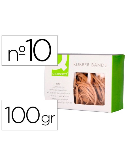 Gomillas elasticas q-connect 100 gr numero 10 100 x 2 mm