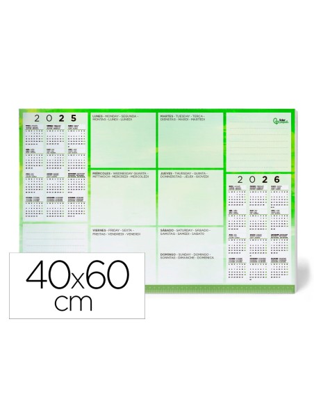 Planning sobremesa semanal liderpapel 40x60 cm 50 hojas 90 g 2027-2028