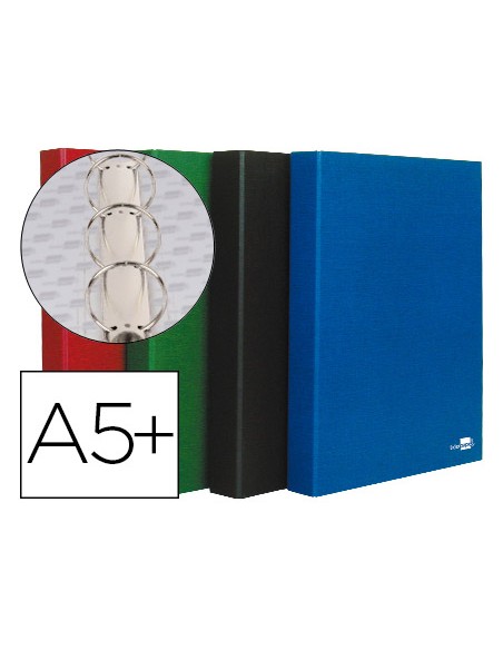 Carpeta de 4 anillas 25mm redondas liderpapel cuarto carton forrado paper coat 4 colores surtidos